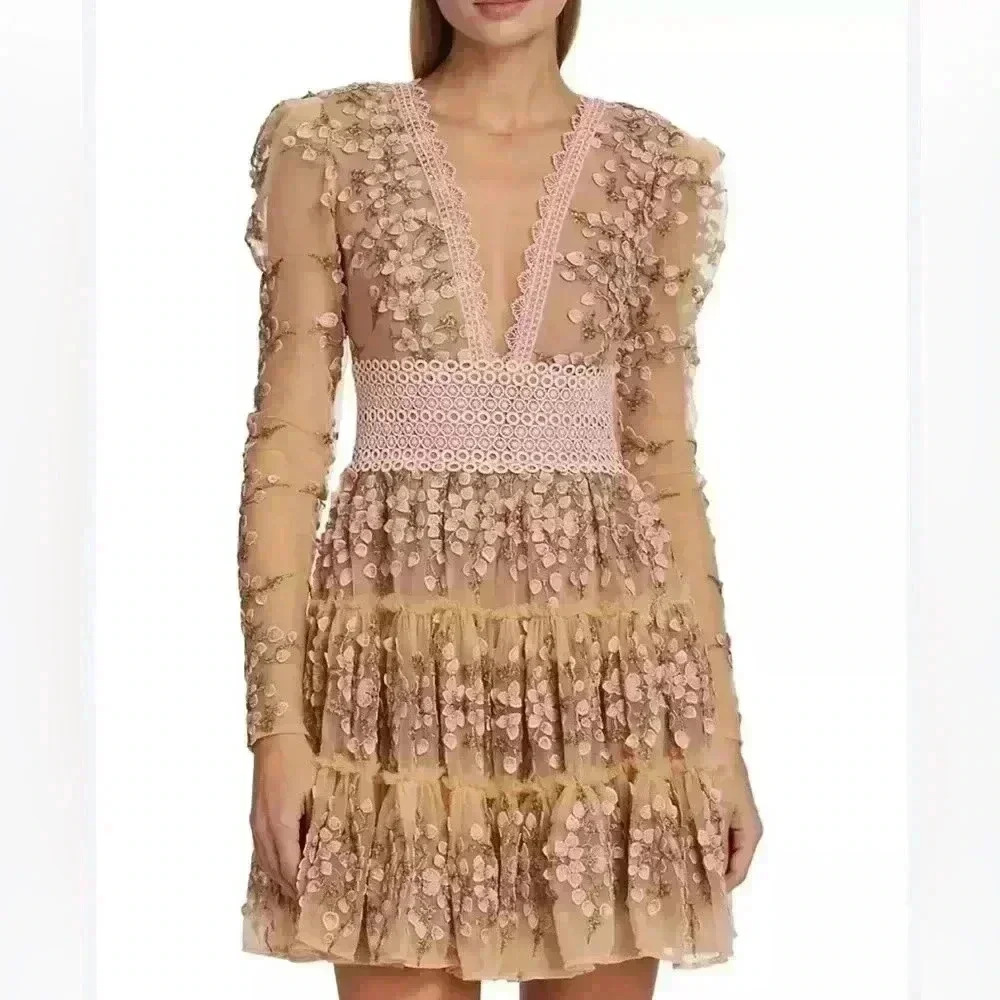 NWT Bronx and Banco
Megan Floral Crochet Lace Minidress Size Medium